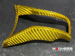 Alfa Romeo Stelvio Steering Wheel Trim - Carbon Fiber - Lower Spoke Trim - QV Model - 2020+ models - Yellow Candy